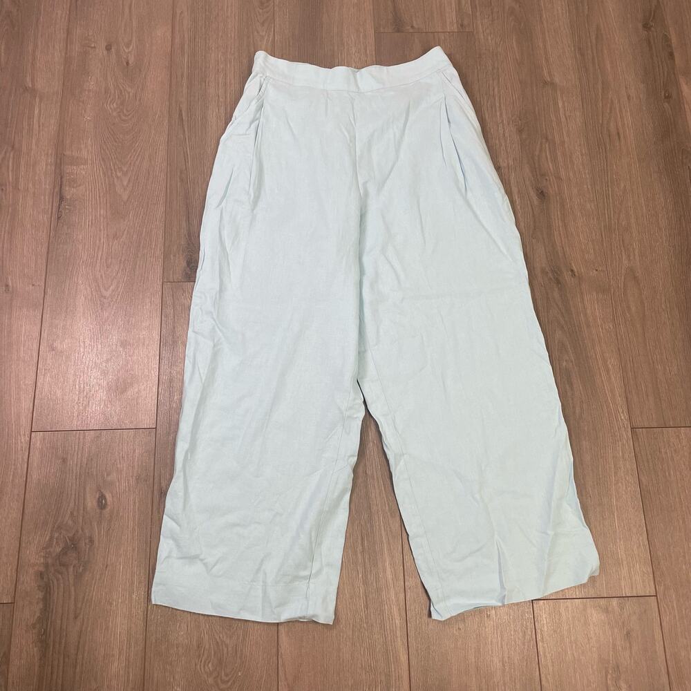 Madewell Pull On Straight Crop Linen Blend Casual Pants US Women's 4 New - Picture 3 of 8